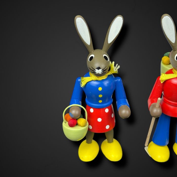 Zestaw drewnianych zajączków wielkanocnych Erzgebirge b51/08111