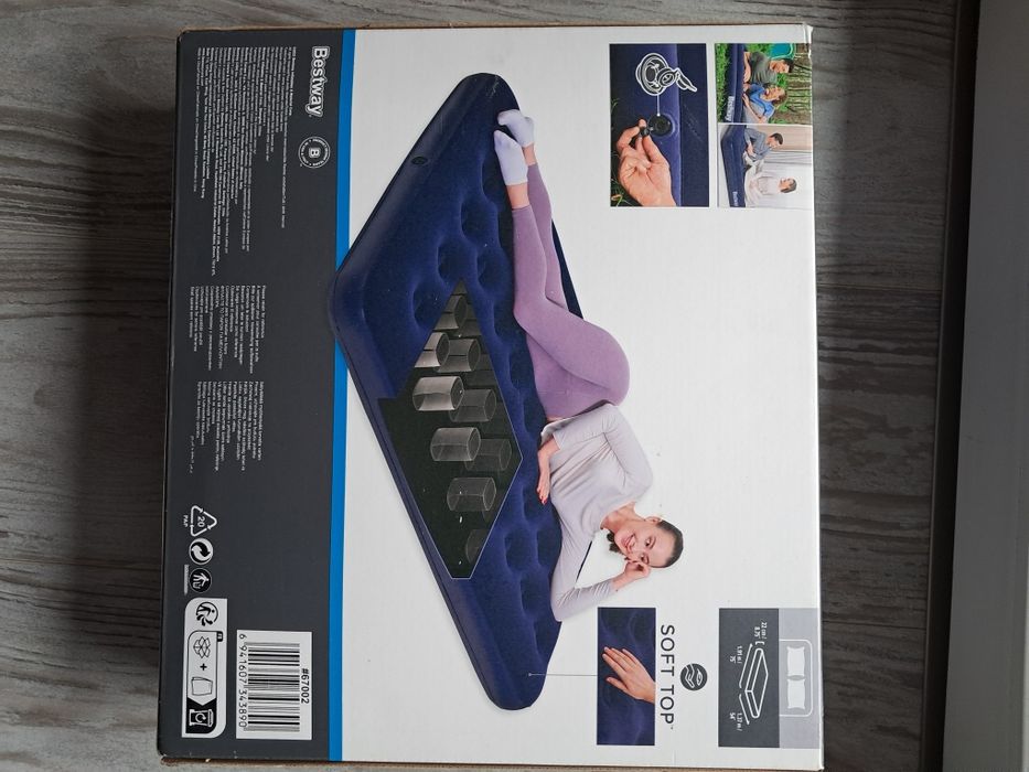 Materac  flokowany , podwójny,  pompowany Bestway