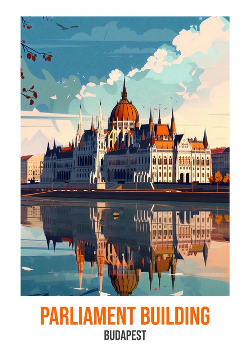 Plakat 25x35cm Parliament Building, Budapest
