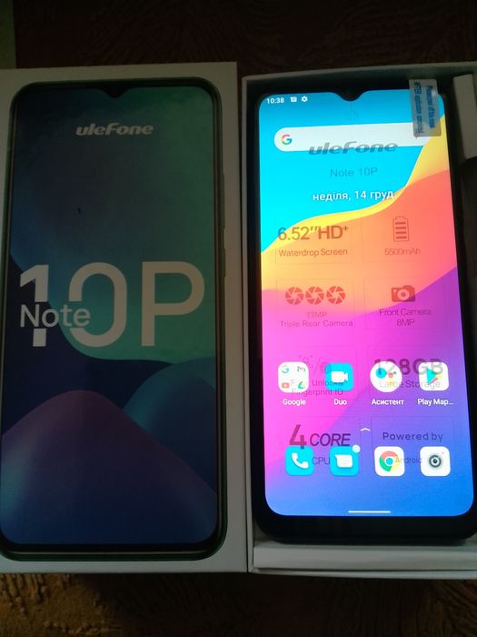 Новий 3/128Gb Ulefon note 10p смартфон, телефон Android 4G LTE