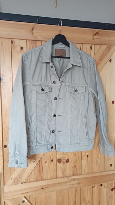 Kurtka jeansowa beżowa Mango M casual na guziki