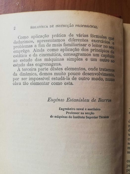 Elementos de Mecânica - Biblioteca de Instrução Professional