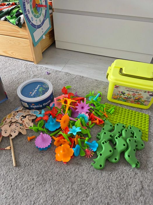 Klocki Kwiatki ogrodowe i Fishing Game
