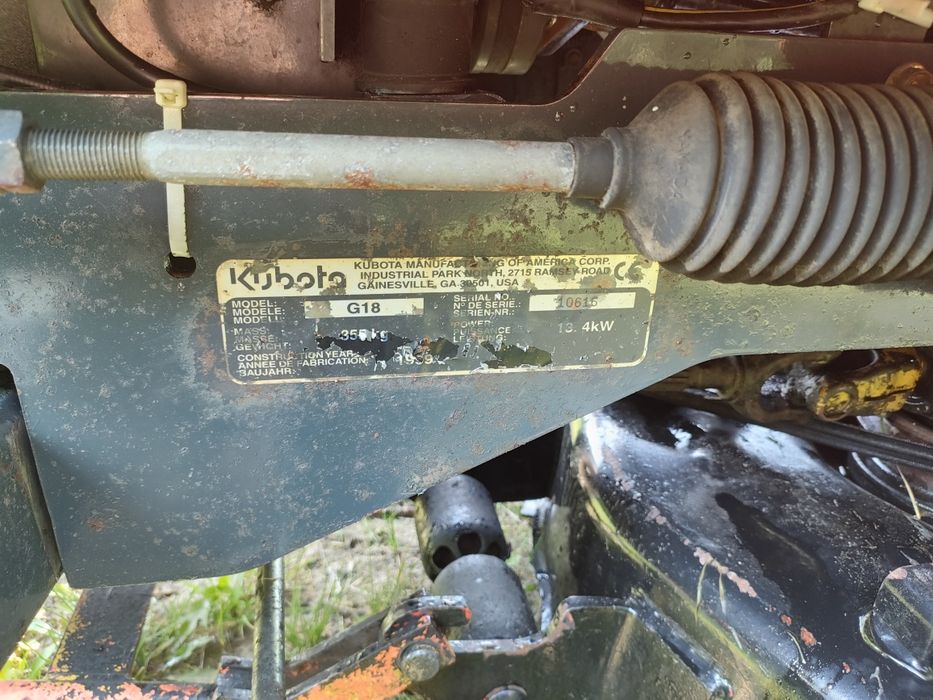 Traktorek / Kosiarka KUBOTA G18 diesel 3 cylindry.