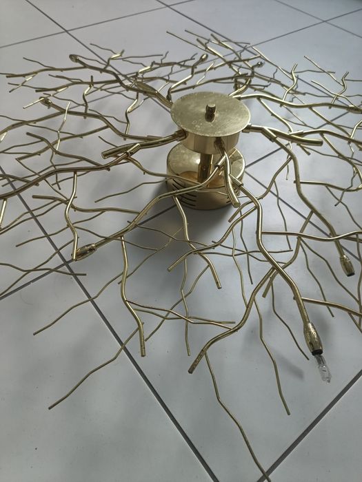 Designerska lampa sufitowa złote gałązki - glamour - plafon