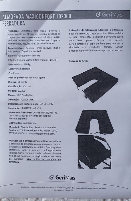 Almofada viscoelástica ferradura
