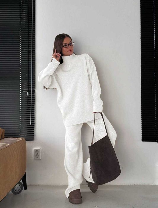 Костюм жіночий ангора светр і прямі штани | костюм женский модель 1670