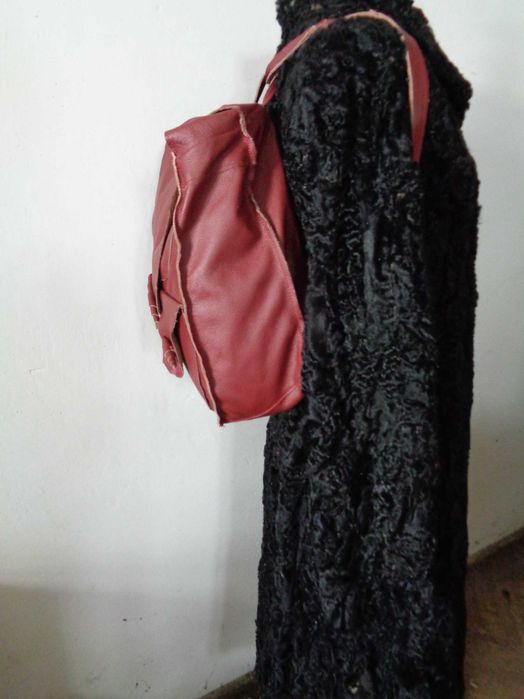 Artystyczna torba - plecak ze skóry. Handmade