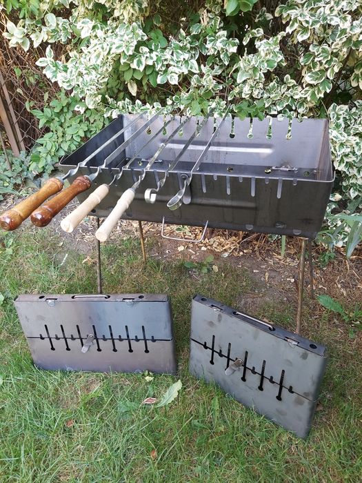 Grill / Mangal składany walizka, sampura, kratki(siatka)
