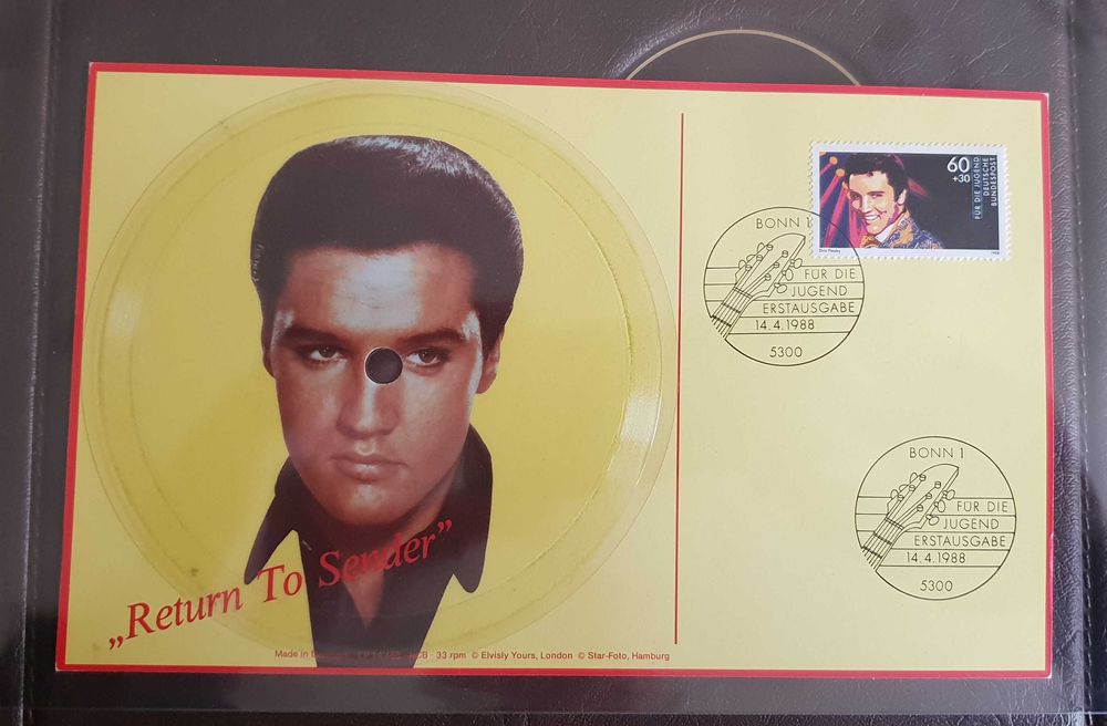 Znaczek pocztowy Elvis Presley 1988 pocztówka grająca