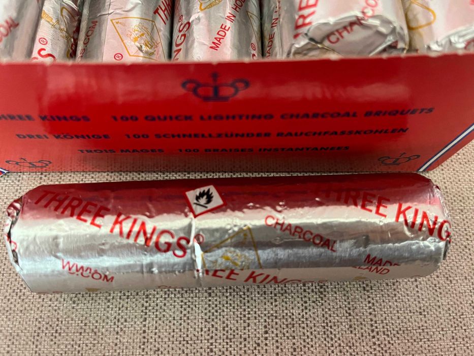 Lote de 100 Pastilhas Carvão Vegetal Three Kings