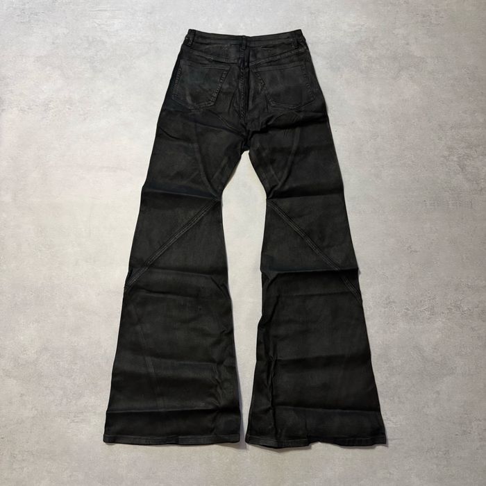 Джинсы воскованые клеш Rick Owens bolan banana waxed flared blac — zdjęcie 3