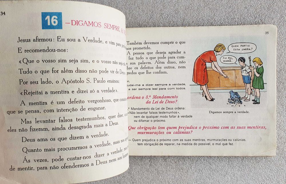 Antigo ~ "LIVRO de RELIGIÃO " ~ Escola Primária ~ 3ª Classe ~ 1964