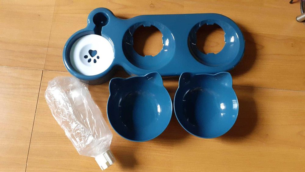 Comedouro 3 em 1 bebedouro dispensador novo gato cão