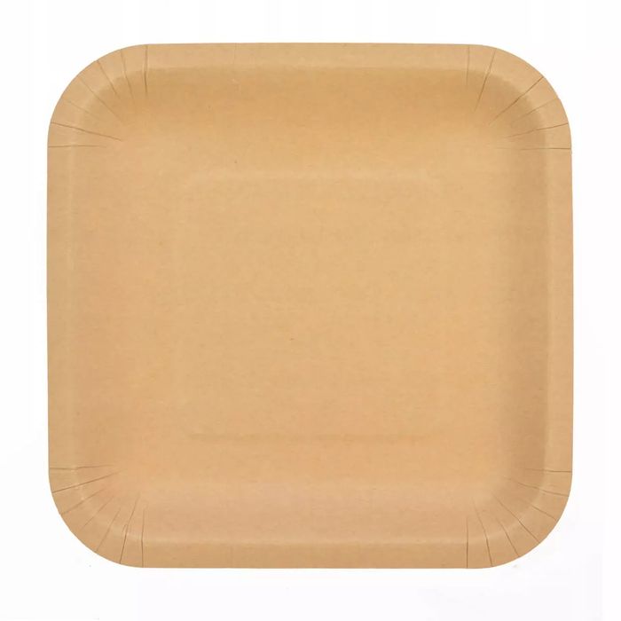 Talerze papierowe jednorazowe kraftowe 23 cm 144 sztuk - FSC 5902934211345. Arpex. Nowy Produkt