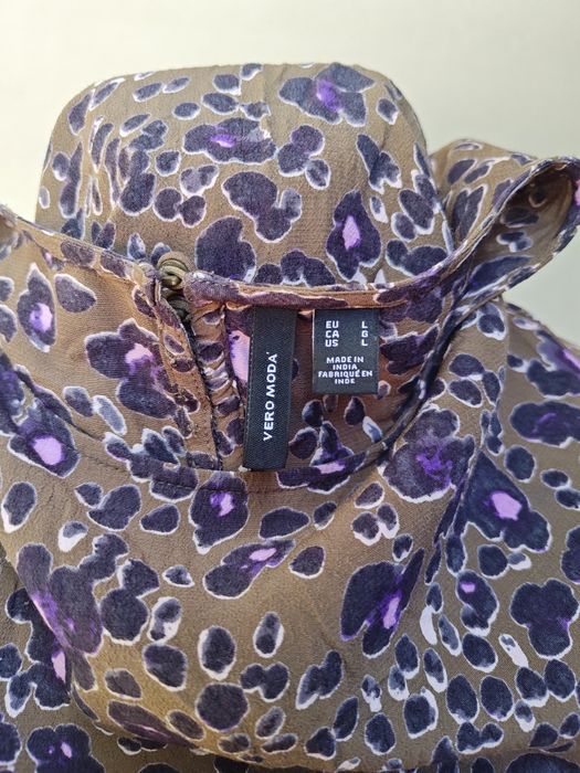 Vero moda stylowa sukienka 100% wiskoza panterka L