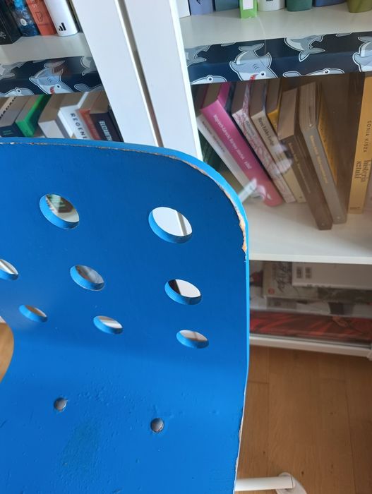 Ikea Jules krzesełko obrotowe niebieskie