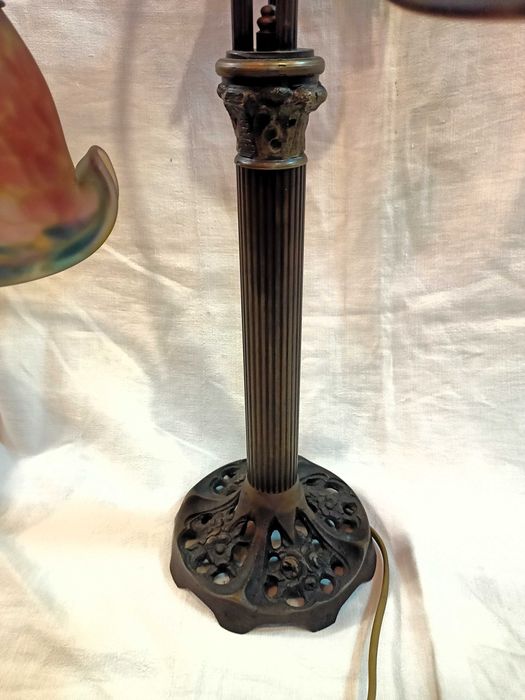 Candeeiro Mesa Estilo Arte Nova 3 Tulipas