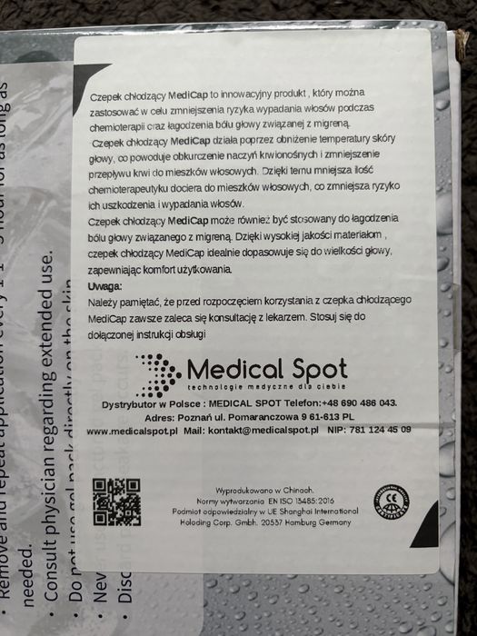 Czepek chłodzący na głowę