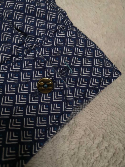Granatowa elegancka wzorzysta koszula White Stuff Slim Fit S jak nowa