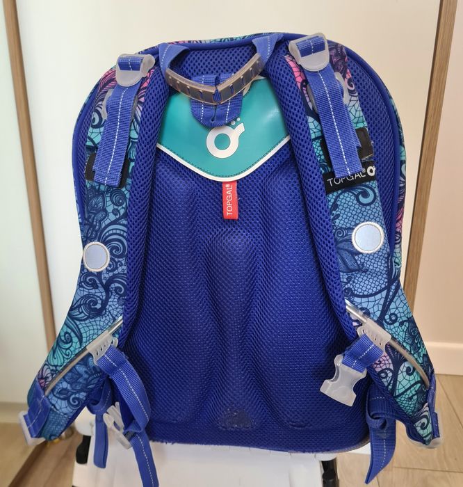 Plecak szkolny TOPGAL kl 1-3 Tornister niebieski habrowy turkus cool