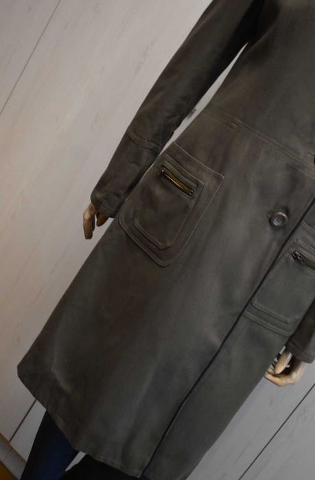 Płaszcz M L 38 przejściowy do kolan dyplomatka prosty elegancki długi