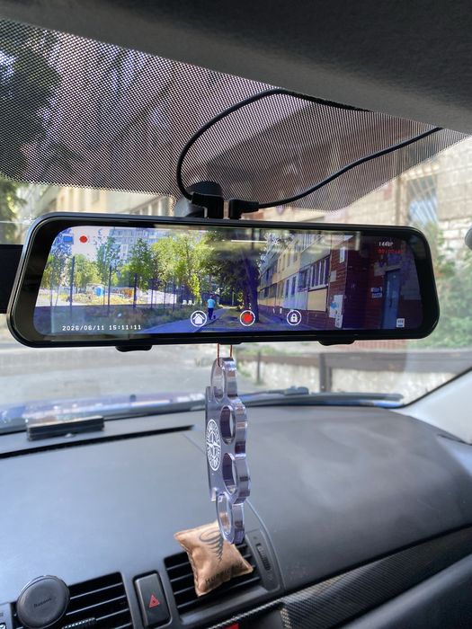 Зеркало регистратор с камерой заднего вида сенсорное