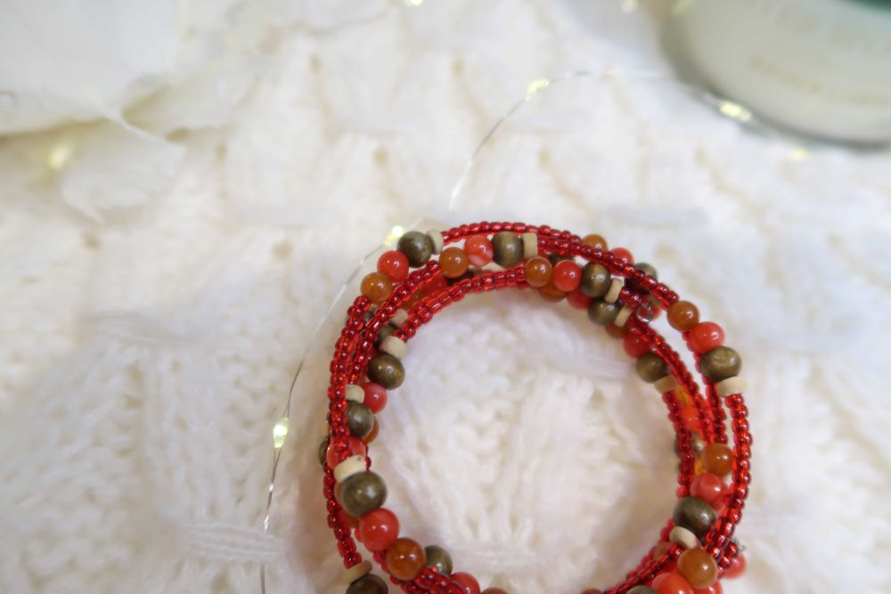 Bransoletka koraliki boho drewno handmade ręcznie robiona etno 22