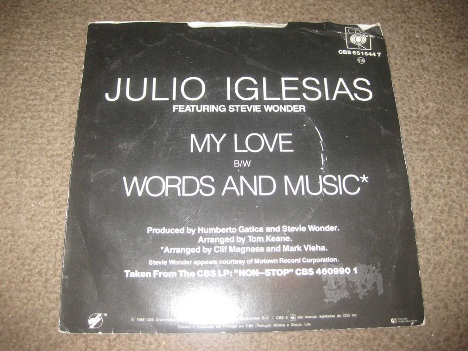 Vinil Single 45 rpm do Julio Iglesias & Stevie Wonder "My Love"