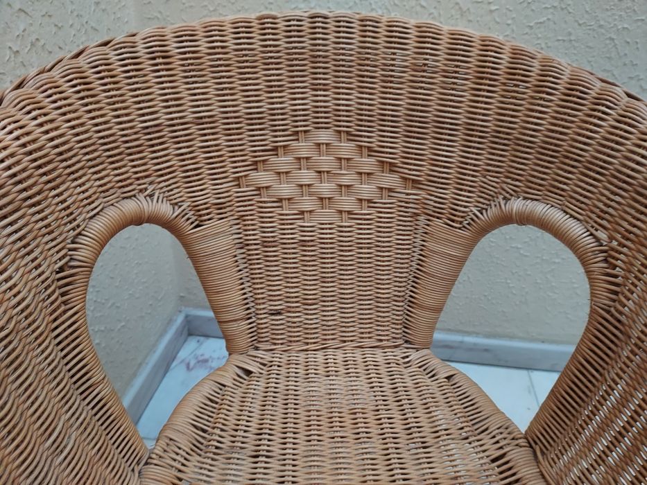 Cadeira em Vime e Madeira (Interior/Exterior)