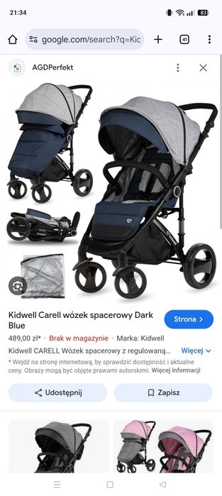 Wózek spacerowy kidwell carell spacerówka