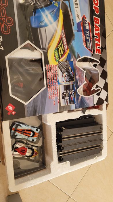 Pista de Carros Elétrica "Double Loop Battle" 3 em 1 – Completa e em Bom Estado