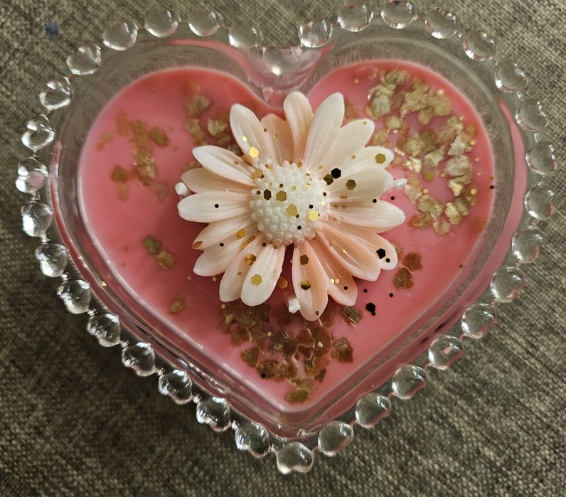 Swieca sojowa serce na walentynki