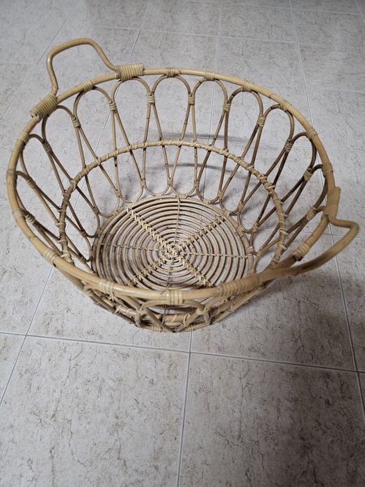 Cesto em verga natural com pega dupla