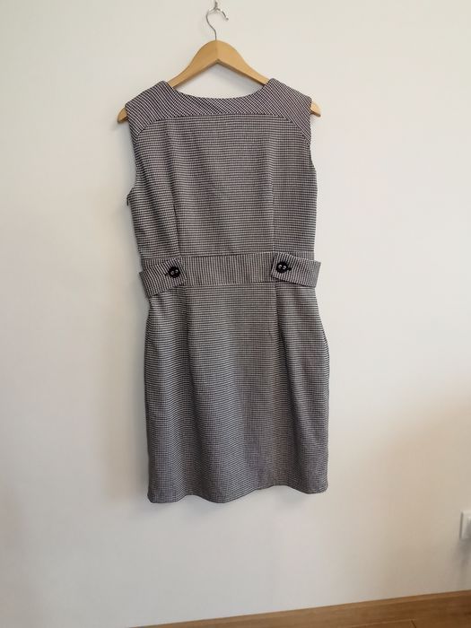 Czarna biała sukienka w pepitkę kratkę LMC na święta sylwestra LMC L/4