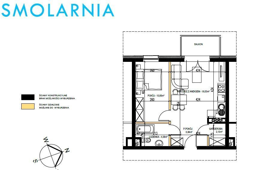 "Nowa Smolarnia" 41 m2 2 pok.