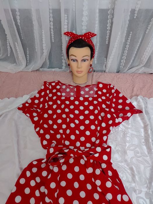 Strój przebranie lata 50-te pin up girl 4 części rozmiar XL