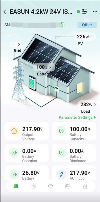 Инвертор EASUN 4.2kW + Аккумулятор Lifepo4 Eve 230Ah 24v 6 кВт с Wi Fi