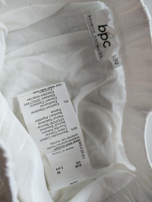 Nowy komplet bluzka na ramiączkach spodenki białe dziewczynka 92