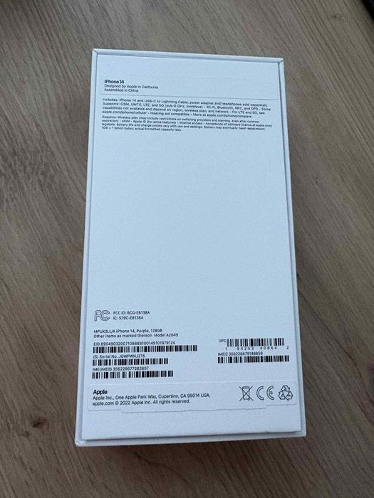 iPhone 14 128 GB purple 85% baterii
