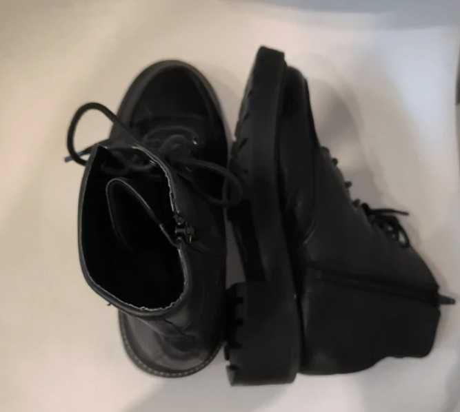 Buty Damskie Trapery River Island 36 Skóra Naturalna Czarne Nowe