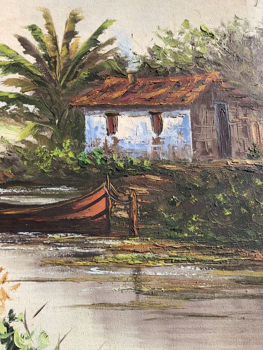 Pintura campestre a óleo