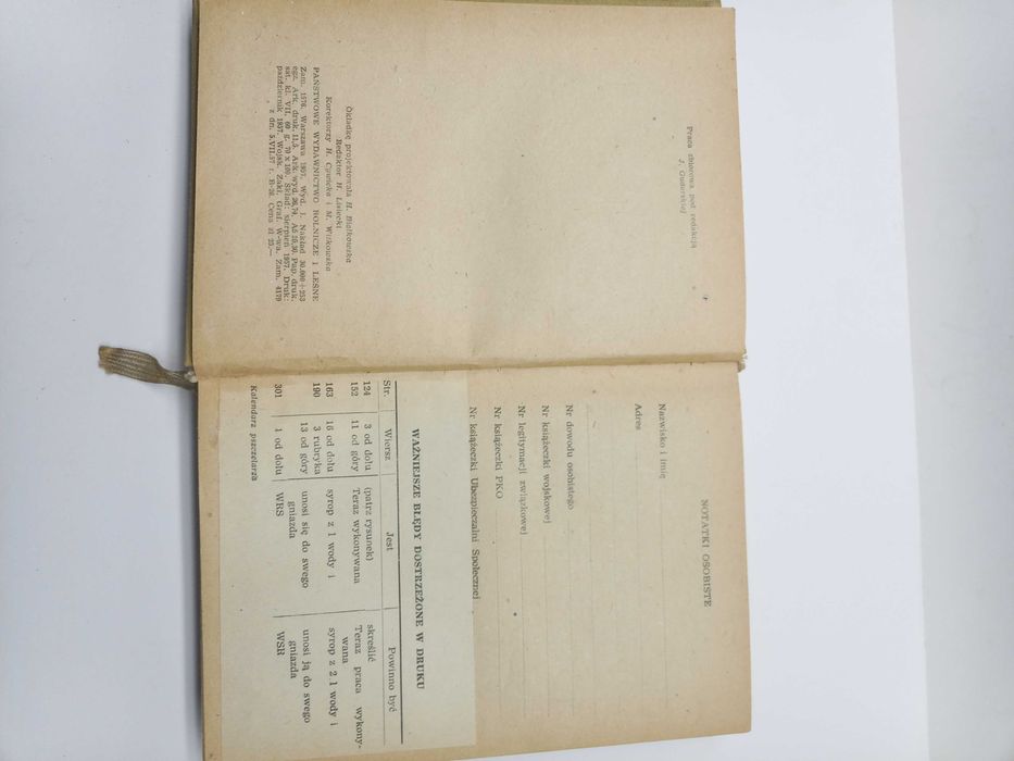Kalendarz Pszczelarza z 1958r.