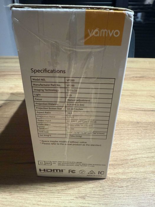 Mini projektor Vamvo VF200 Pro Full HD 1080p