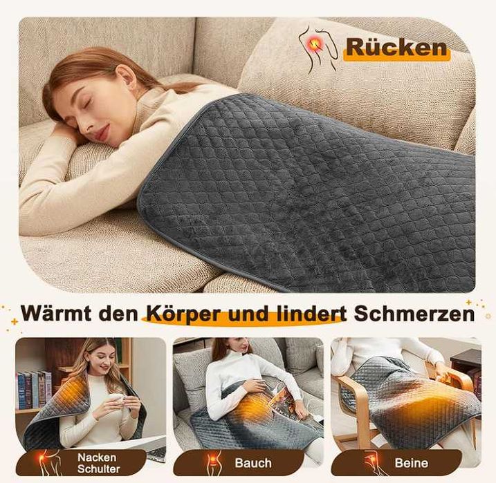 Poduszka grzewcza z automatycznym wyłączaniem 80 x 60 cm