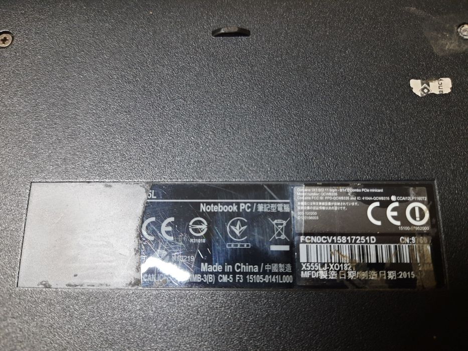 Laptop asus X555lj-x0182t  Stan nieznany beż zasilacza  i