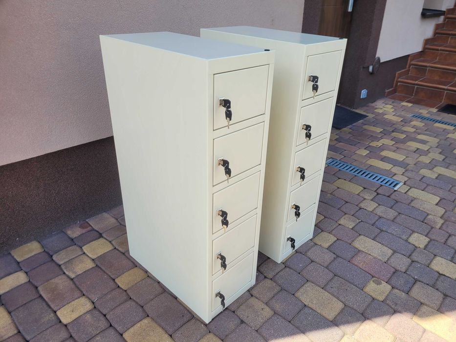 2 x Szafka Skrytkowa Metalowa 5 Schowków Na Klucz