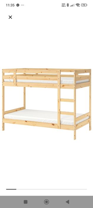 Cama beliche 90x200 + 2 colchões