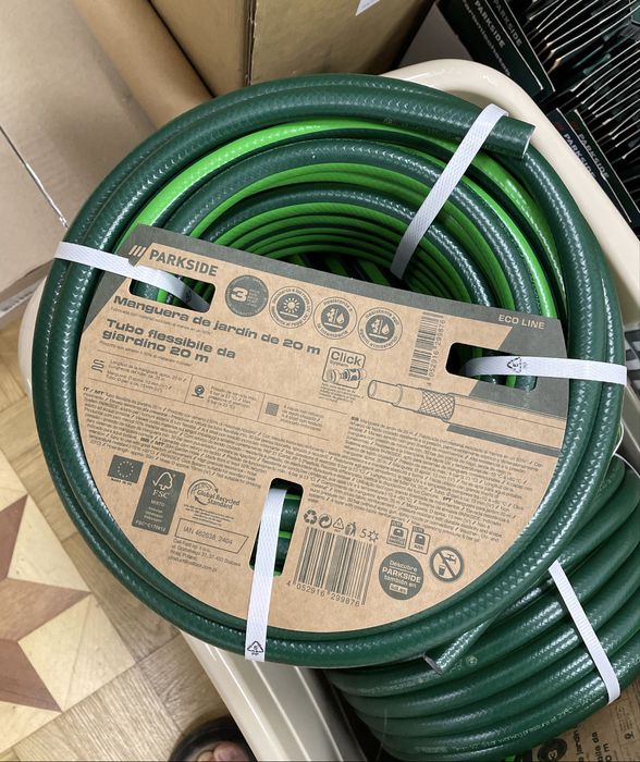 Шланг садовый зеленый 20м (диам.13мм 1/2" 6bar) для тех. воды PARKSIDE