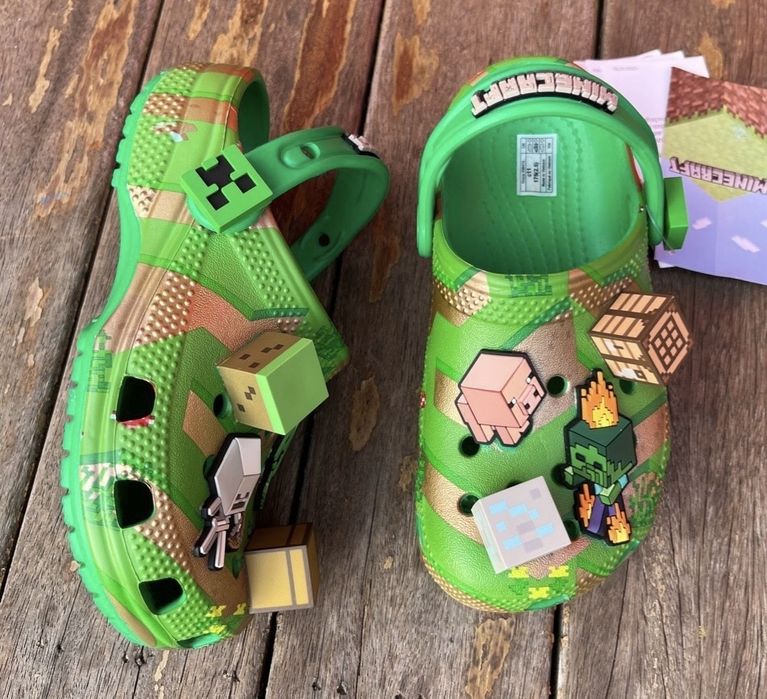 Crocs minecraft minions shark майнкрафт Крокси оригінал на хлопчика